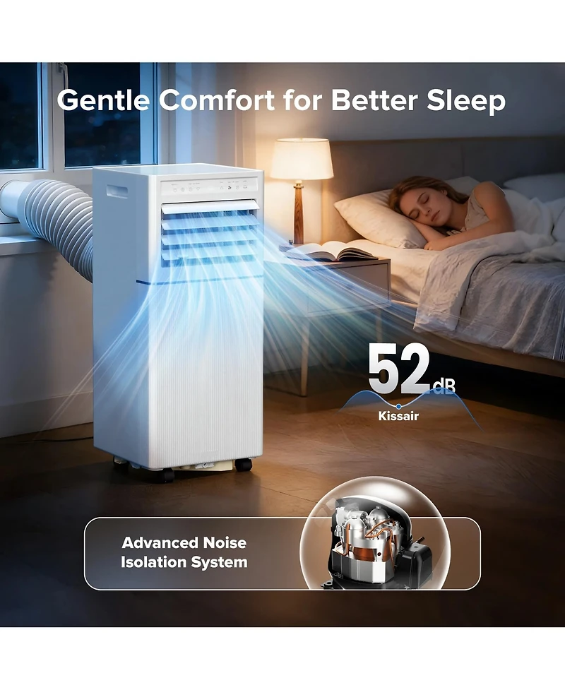 Cowsar 8,000 Btu Portable Ac with Fan, Dehumidifier, Remote