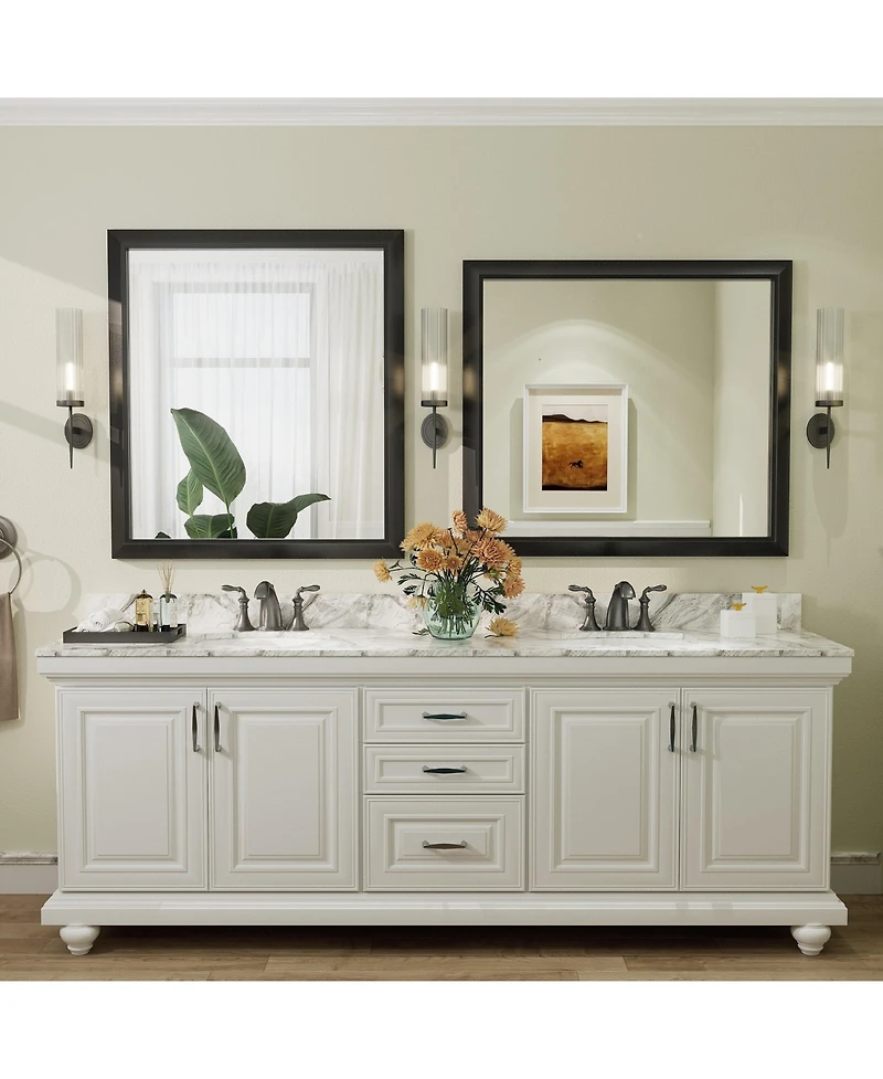 Apmir 36" x 40" Inch Thick Metal Framed Wall Mirrors for Bedroom