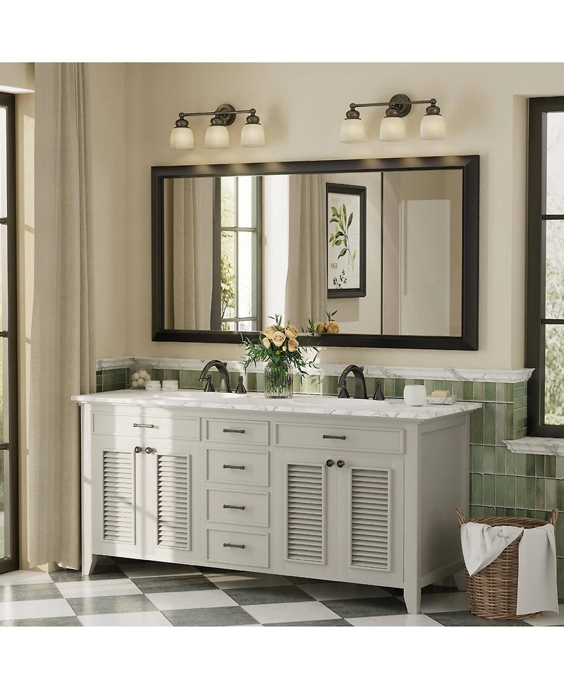 Apmir 60" x 30" Inch Thick Metal Framed Wall Mirrors for Bedroom