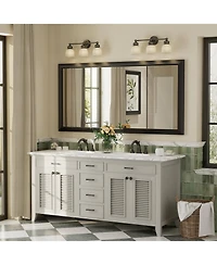 Apmir 60" x 30" Inch Thick Metal Framed Wall Mirrors for Bedroom