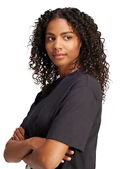 adidas Women's Cotton Logo Boxy Short-Sleeve T-Shirt