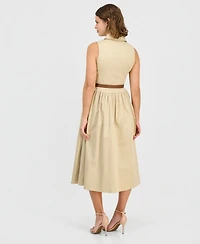 Anne Klein Women's Sleeveless Belted Shirtdress