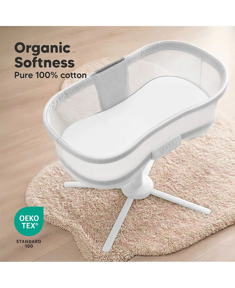 KeaBabies Soft Soothe Organic Cotton 2 Pack Bassinet Sheets, Halo BassiNest Hourglass 30" x 18"