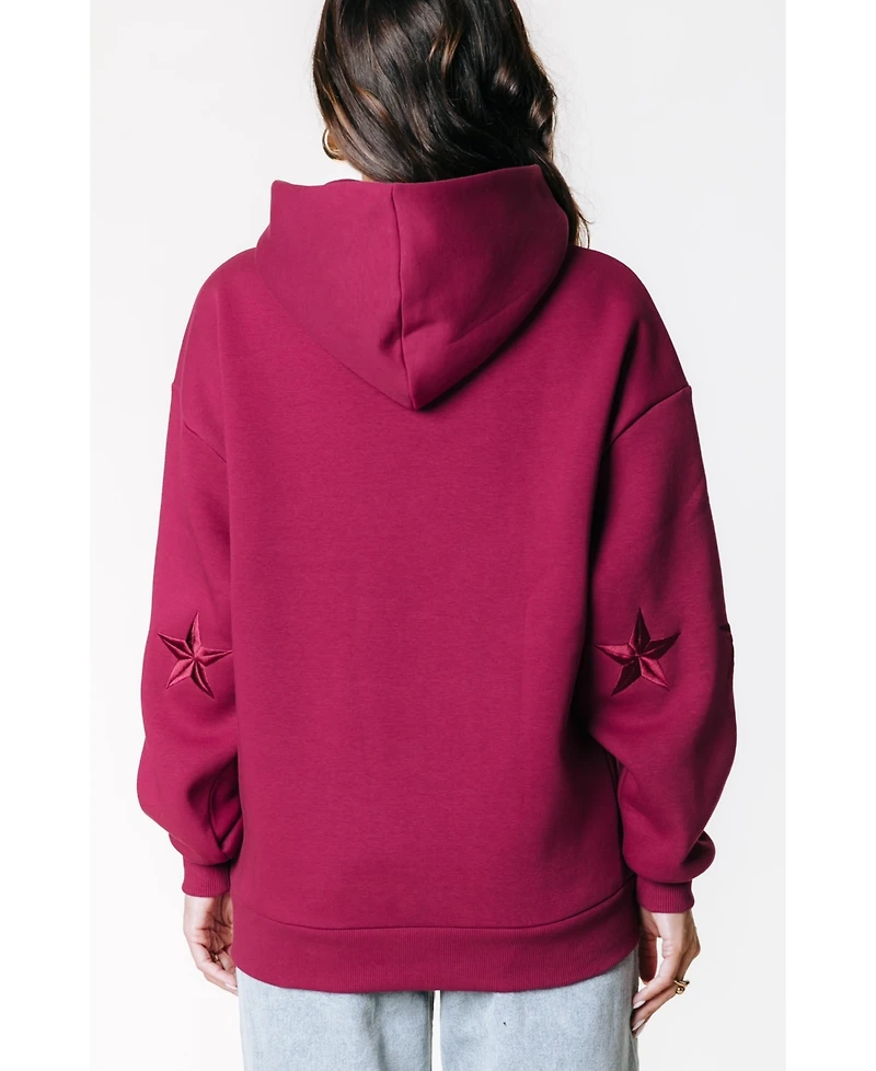 Colourful Rebel Women's Stars Embro Clean Hoodie