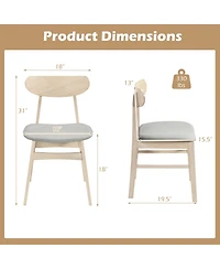 Slickblue Armless Dining Chairs Set of 2 Fabric Upholstered Kitchen Chairs