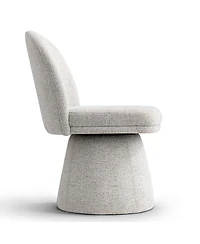 Maison Boucle Swivel Vanity Chair, Upholstered Fabric Makeup Chair, Armless, 1 Pc