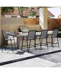 Sugift 29 in Fabric Bar Height Patio Stools Set of 2 with Armrests