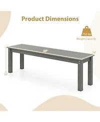 Gouun 55 in Hdpe Backless Outdoor Bench for 2-3 People 750 lbs Capacity