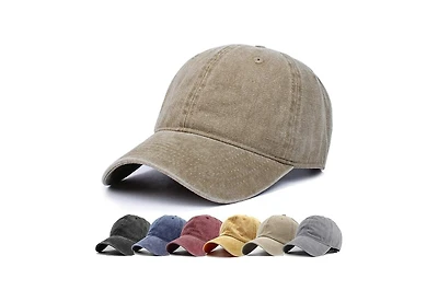 Furlihong Washed Distressed Twill Cotton Baseball Cap - Vintage Adjustable Dad Hat for Men Women