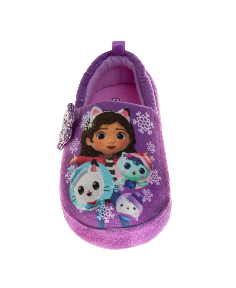 Gabby's Dollhouse Girls' Dual-Size Plush Slip-On Slippers – Cozy, Warm, Soft Indoor Wear with Fun Character Design