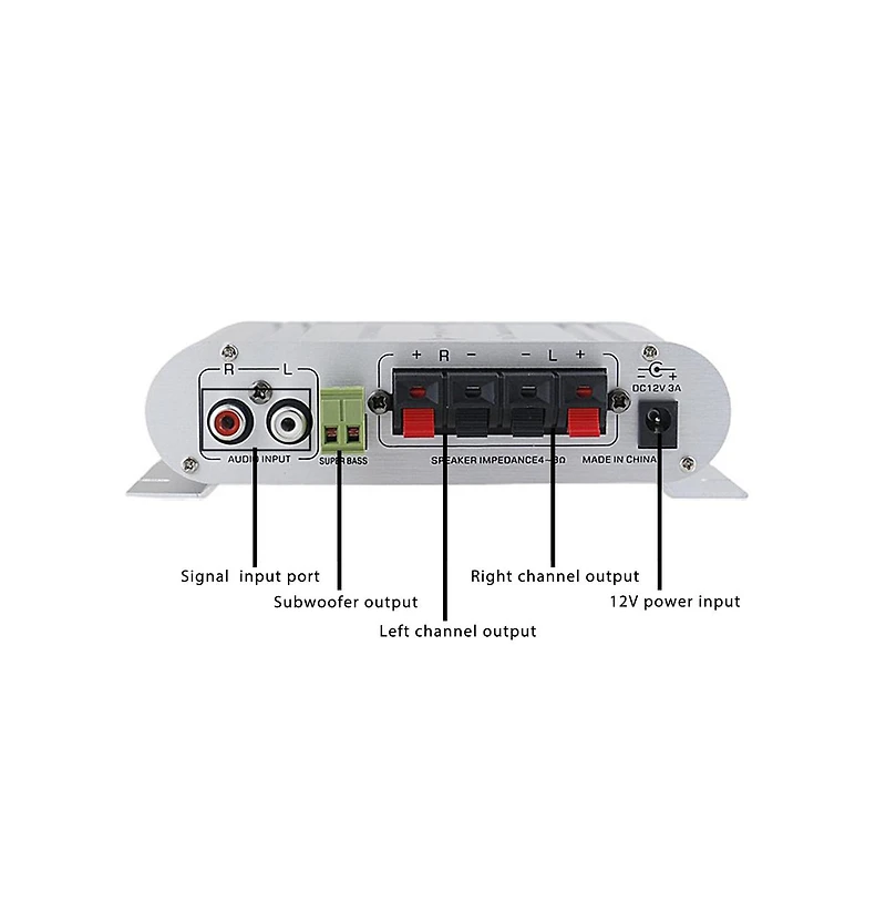 Artudatech 2.1 Channel Hi-Fi Amplifier - 80W Rms, Dc 12V for Car and Home Speakers