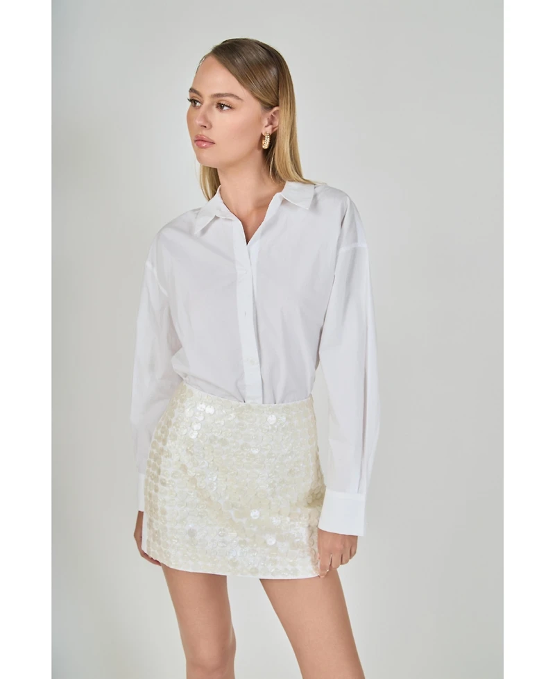 endless rose Women's Circle Mother Of Pearls Mini Skirt