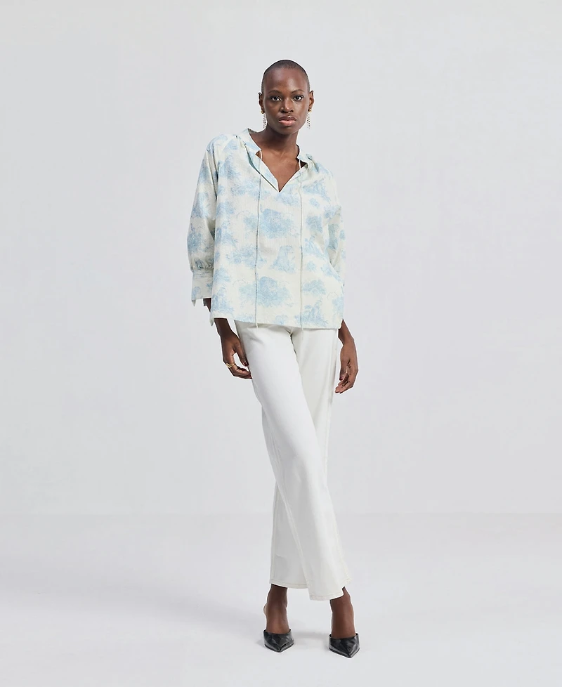 Reistor Women's Relaxed-fit Shirt with Drawstring Animal Print