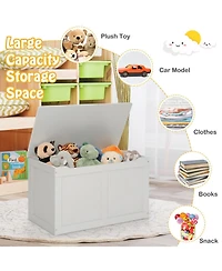 Gouun Safety Hinge Wooden Toy Storage Chest Organizer, 28 x 16 x 17 in