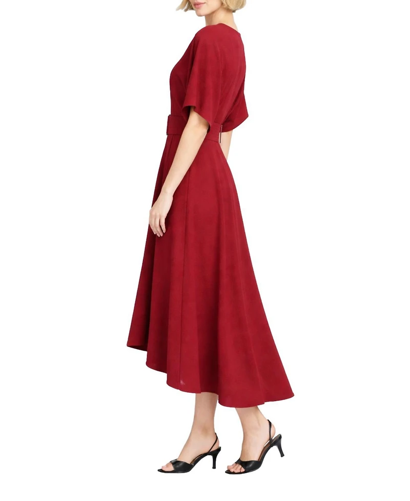 Elle Collection Women's Belted Midi Dress