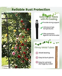 Gymax Metal Garden Arch Trellis for Climbing Plants Outdoor Wide Cucumber Trellis