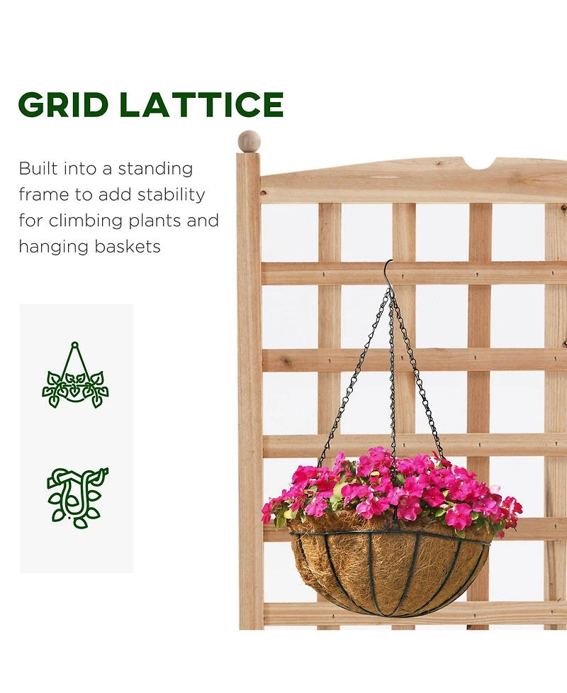Outdoor 24" x 12" Backyard Plant Bed w/ Strong Wooden Design