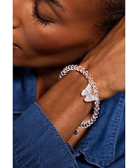 Alex and Ani Glass Butterfly Beaded Charm Bangle