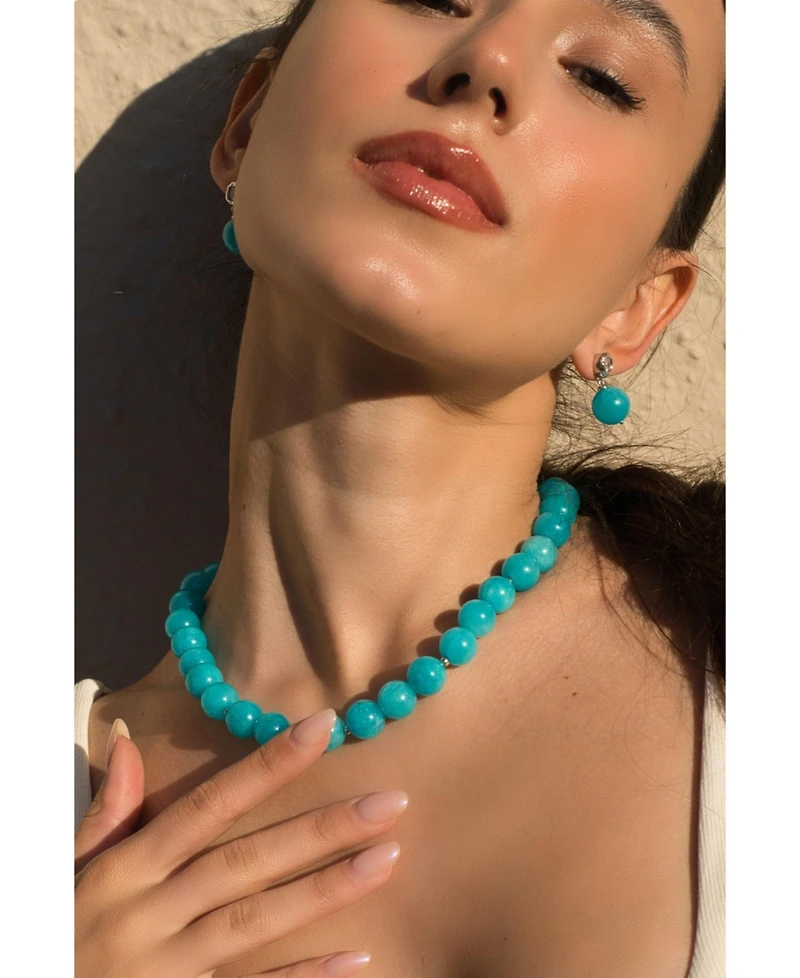 Classicharms Gia Amazonite Bead Drop Earrings