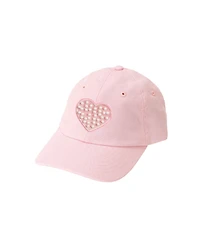 Sweet Wink Girls Pearl Heart Patch Baseball Hat