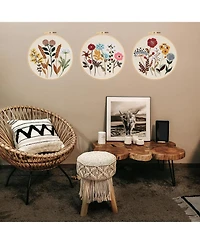 Gnuadz 3 Sets Embroidery Kit Beginners Hoop Flower Diy Craft