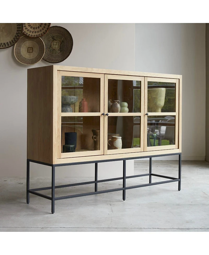 Tikamoon Babeth low display case in solid oak 160