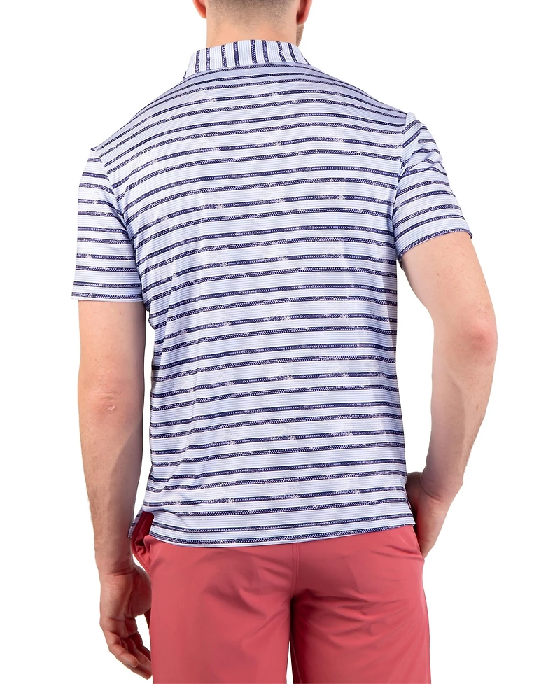 Tailorbyrd Men's Men,s Stars and Stripes Printed Performance Polo