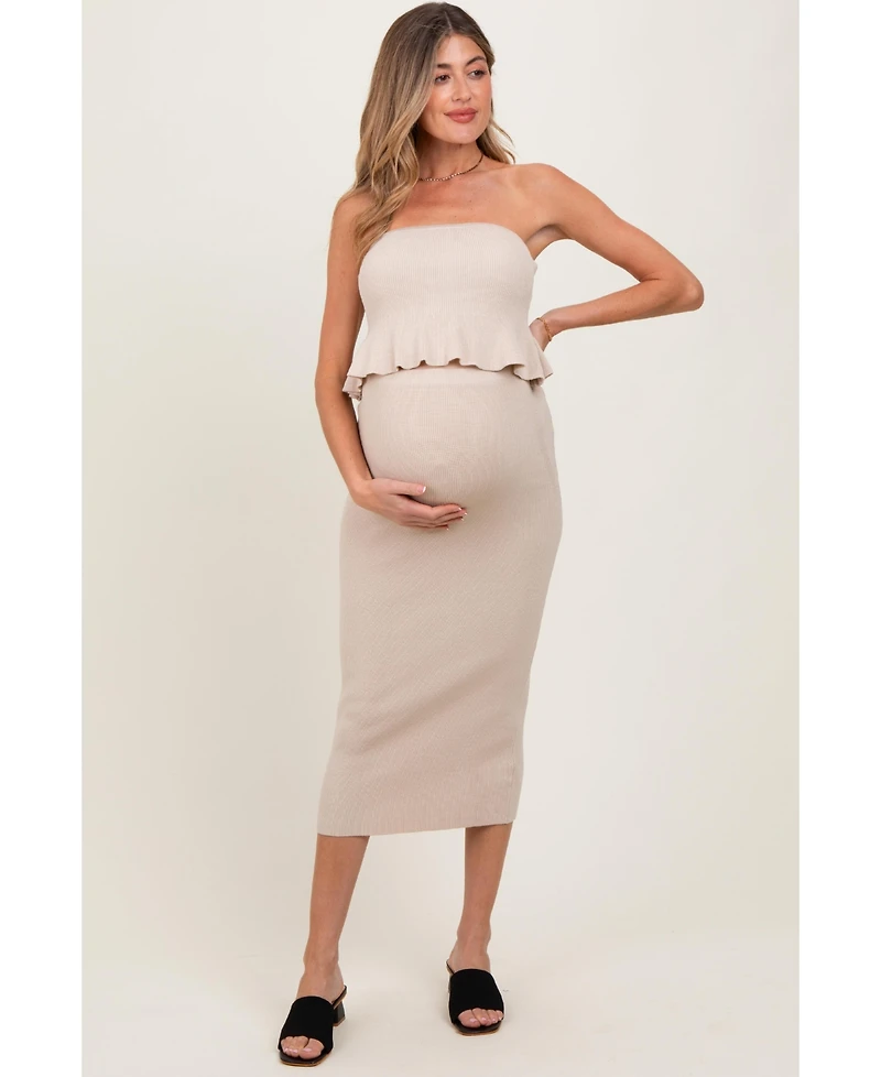 Cream Strapless Ribb