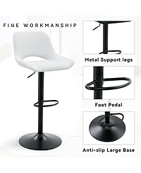Flynama Modern Swivel Adjustable Bar Stools Set of 2, Pu, 250 Lbs Capacity