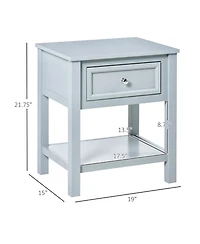 Clihome Modern Sofa Side Table with Storage Drawer and Shelf, Classic Accent Coffee Table for Living Room