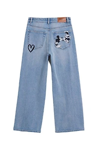 Desigual Women's Mickey Mouse Hearts Jeans