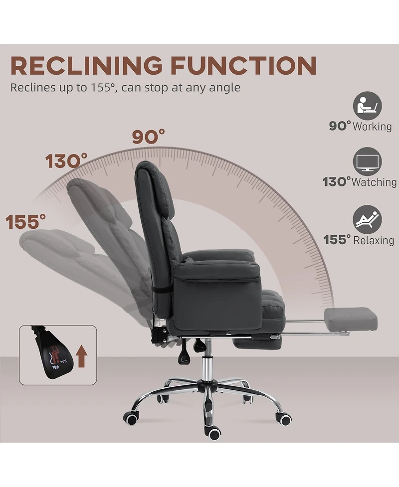 Homcom Executive Office Chair with Footrest and Lumbar Support,