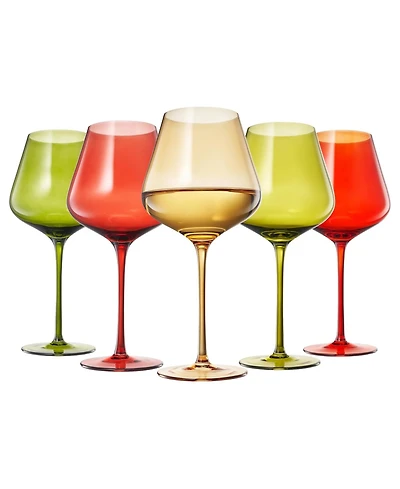 The Wine Savant Holiday Wine Glasses, Set of 5