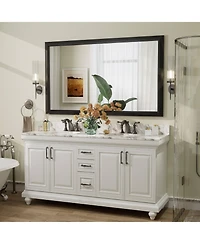 Apmir 60" x 36" Inch Thick Metal Framed Wall Mirrors for Bedroom
