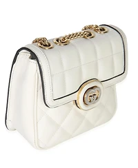 Pre-Owned Gucci White Quilted Calfskin Mini Deco Chain Bag