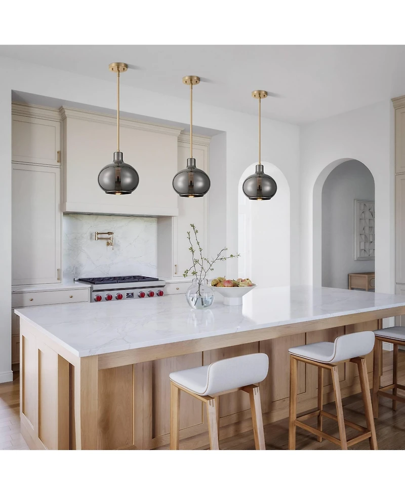 360 Lighting Partridge 9 WideChrome Glass Mini Pendant Set of 3