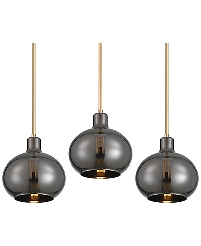 360 Lighting Partridge 9 WideChrome Glass Mini Pendant Set of 3