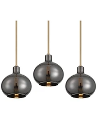 360 Lighting Partridge 9 WideChrome Glass Mini Pendant Set of 3