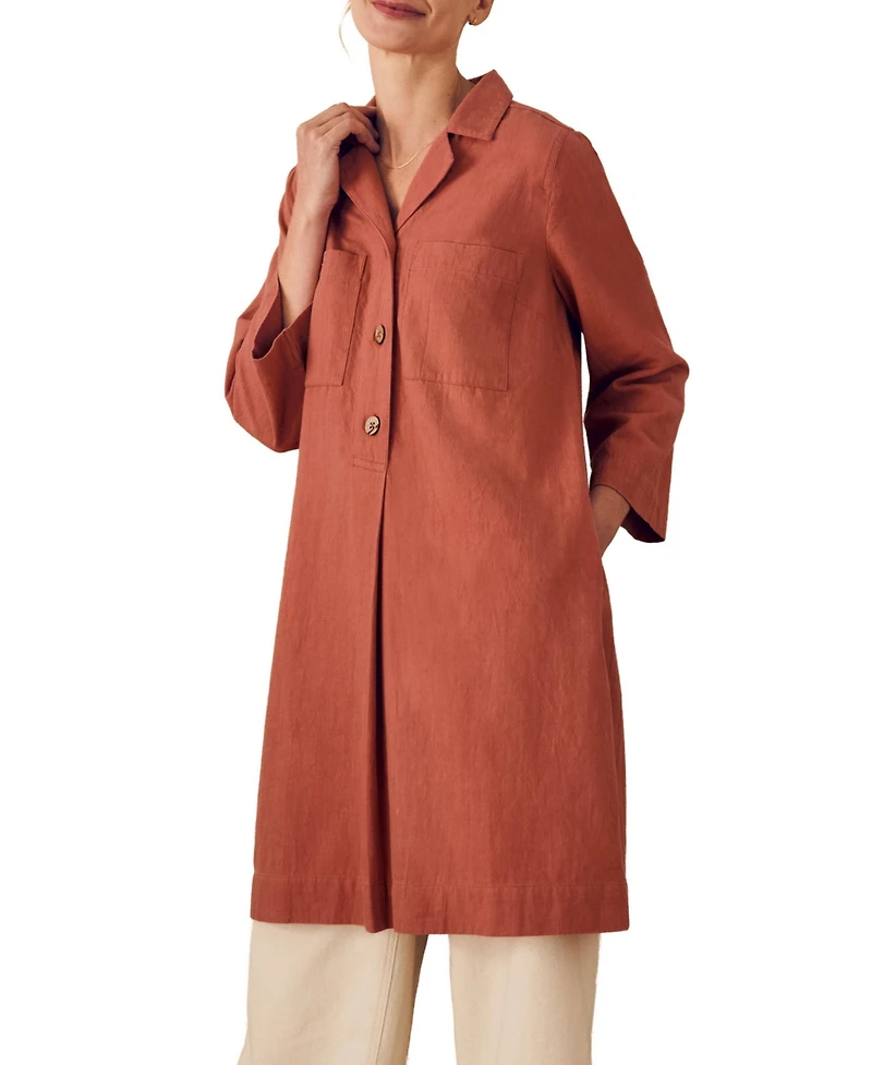 Celtic & Co. Women's Placket Detail Knee Length Dress