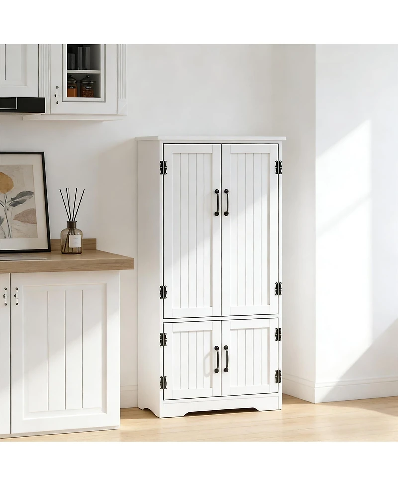 Freestanding Kitchen Cabinet Accent Floor Storage with Adjustable Shelves