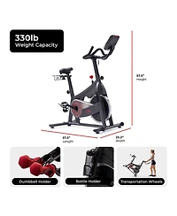 Sunny Health and Fitness Pace 300 Smart Magnetic Cycling Exercise Bike
