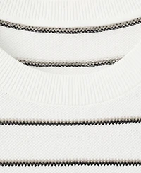 Mango Men's Striped Knit Cotton T-Shirt