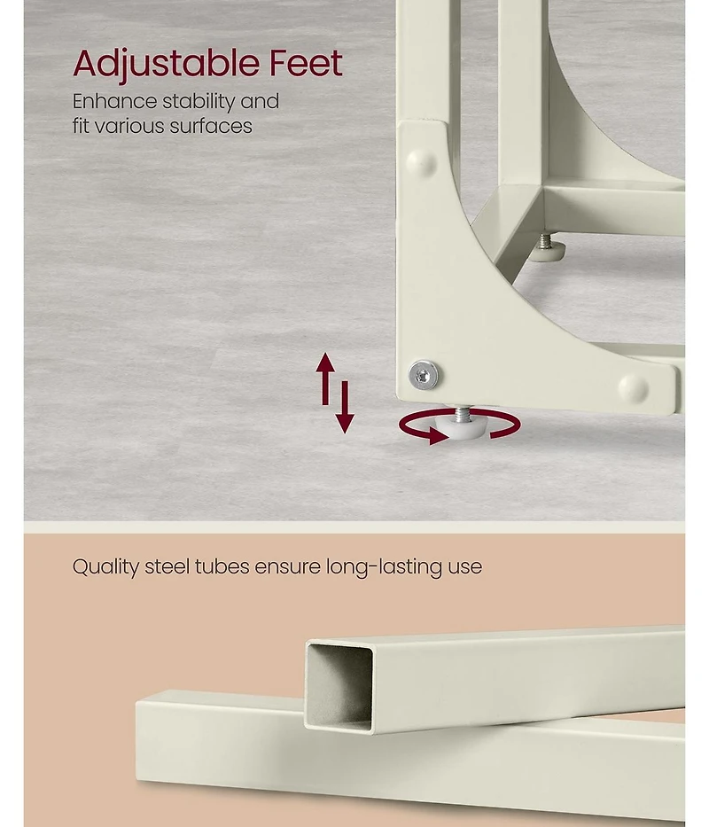 Slickblue Space Saving C Shaped End Table for Couch and Bedroom Use