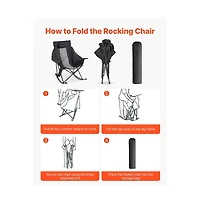 Sugift Heated Camping Chair 3 Heating Settings Large-Sized Padded Folding Rocker
