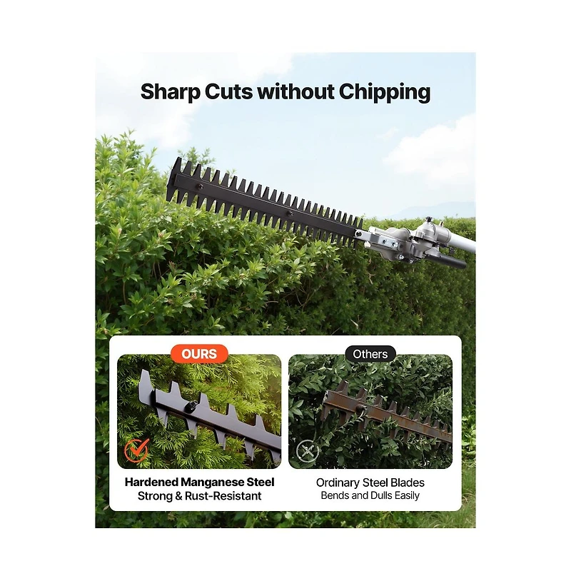 Sugift Gas Hedge Trimmer 2 Cycle Gas Power Handheld Hedge Trimmer