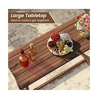 Boyel Living 59 Inch Outdoor Bar Table with Slatted Top