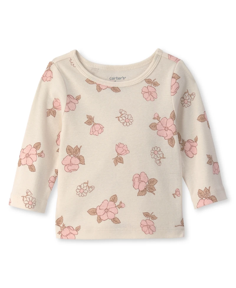 Carter's Baby Girl's Floral Bodysuit and Overall 2-Piece Set