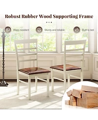 Slickblue Modern Pu Leather Armless Dining Chair Set of 2 with Solid Wooden Legs