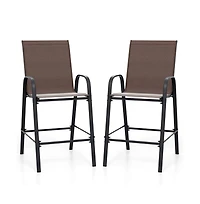 Boyel Living Outdoor Bar Stools Set of 2 29 Inch Fabric Bar Height Stools with Armrests