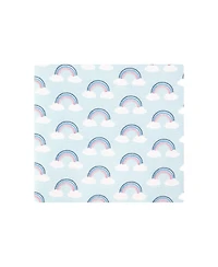 Hudson Baby Girl Cotton Poly Flannel Receiving Blankets Bundle, Cloudy Rainbow, One Size
